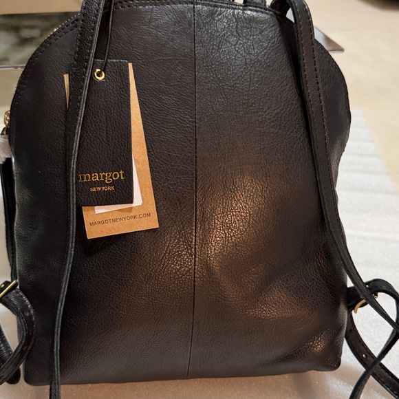 Margot Black Leather Backpack Camille BP NWT - Picture 2 of 9